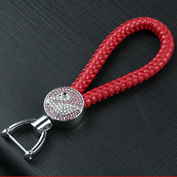 Wholesale Diamond Inlaid Tundra Swan Leather Key Ring